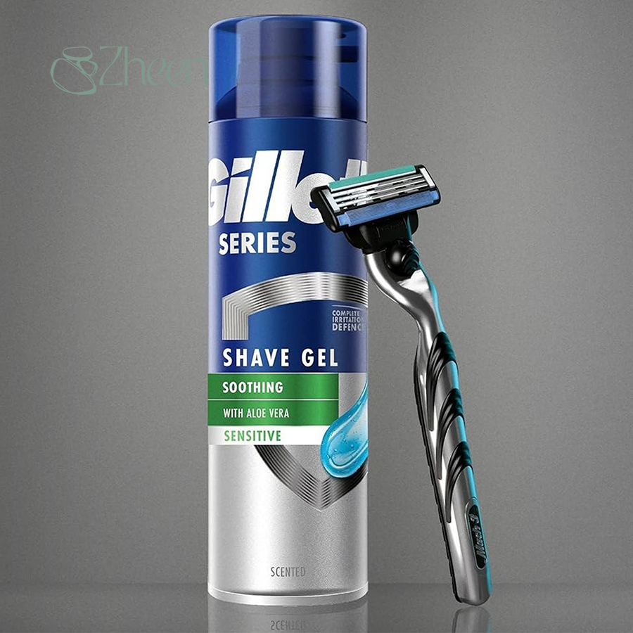 ژل اصلاح ژیلت مدل Soothing حجم 200 میلی لیتر